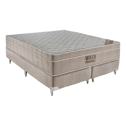Cama Box e Colchão Airtech King (193x203) Ortobom Molas Ensacadas