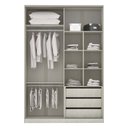 Ver imagem 2 de Guarda-roupa Solteiro Luciane 4 Portas 3 Gavetas Prime Plus Alumínio com Espelho 160 Cm
