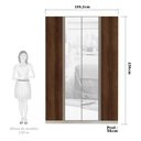 Ver imagem 3 de Guarda-roupa Solteiro Luciane 4 Portas 3 Gavetas Prime Plus Alumínio com Espelho 160 Cm
