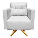 Ver imagem 3 de Poltrona Giratória Livia Corino Base de Madeira Ma30 Cor Branco