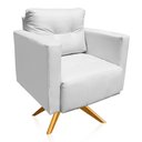 Ver imagem 1 de Poltrona Giratória Livia Corino Base de Madeira Ma30 Cor Branco
