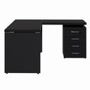 Ver imagem 4 de Escrivaninha L 1,20m C/ Gaveteiro 4 Gavetas Pés Painel F5 Cor:preto