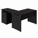 Ver imagem 5 de Escrivaninha L 1,20m C/ Gaveteiro 4 Gavetas Pés Painel F5 Cor:preto