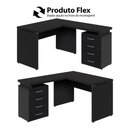 Ver imagem 7 de Escrivaninha L 1,20m C/ Gaveteiro 4 Gavetas Pés Painel F5 Cor:preto