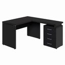 Ver imagem 3 de Escrivaninha L 1,20m C/ Gaveteiro 4 Gavetas Pés Painel F5 Cor:preto