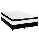 Ver imagem 1 de Cama Box King: Colchão Molas Ensacadas Luckspuma Gold Line Elastic Gel + Base Crc Suede Black (