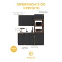 Ver imagem 5 de Armário de Cozinha Modulada Compacta Fidelitá Nara 100% MDF 3 Peças 190cm 10 Portas 2 Gavetas sem