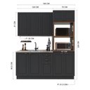 Ver imagem 4 de Armário de Cozinha Modulada Compacta Fidelitá Nara 100% MDF 3 Peças 190cm 10 Portas 2 Gavetas sem