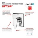 Ver imagem 4 de Acabamento Para Registro Docol Lift Monocomando 3/4" Cromado