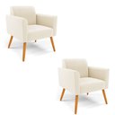 Ver imagem 2 de Poltrona Sala Decorativa Kit 2 Marisa Pé Palito Castanho Veludo D03 - D’Rossi