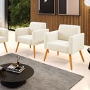 Ver imagem 1 de Poltrona Sala Decorativa Kit 2 Marisa Pé Palito Castanho Veludo D03 - D’Rossi