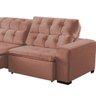 Sofá Retrátil Reclinável 7 Lugares 350cm com Pillow Veludo Rose Alasca Megasul - 4