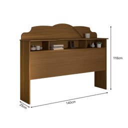 Cabeceira Casal Cama Box 1,40m com Nicho Cristal - Amêndoa - 3