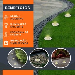 Kit 10 Mini Balizador Branco Frio 6000k Led P/ Chão Jardim 3w Embutir Blindado Solo - 3