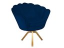 Ver imagem 2 de Kit 2 Poltronas Decorativa Pétala Base Giratória Madeira Suede Azul Marinho Mz Decor