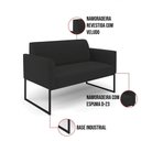 Ver imagem 2 de Sofá Namoradeira Base Industrial Preto Marisa Veludo Preto D03 - D'Rossi