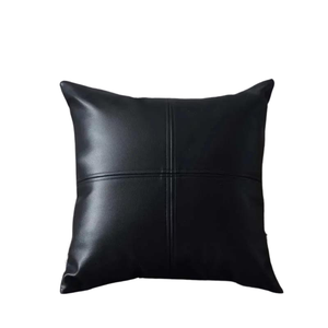 Almofada Couro Ecológico:preto