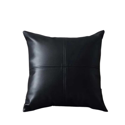 Almofada Couro Ecológico:preto