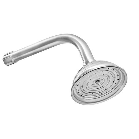 Ducha Cascata em Aluminio Polido Alto Brilho 4 Polegadas Redonda com braço de 1/2