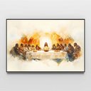 Ver imagem 3 de Quadro Decorativo Santa Ceia Aquarela Sala Quarto Casa Escritório