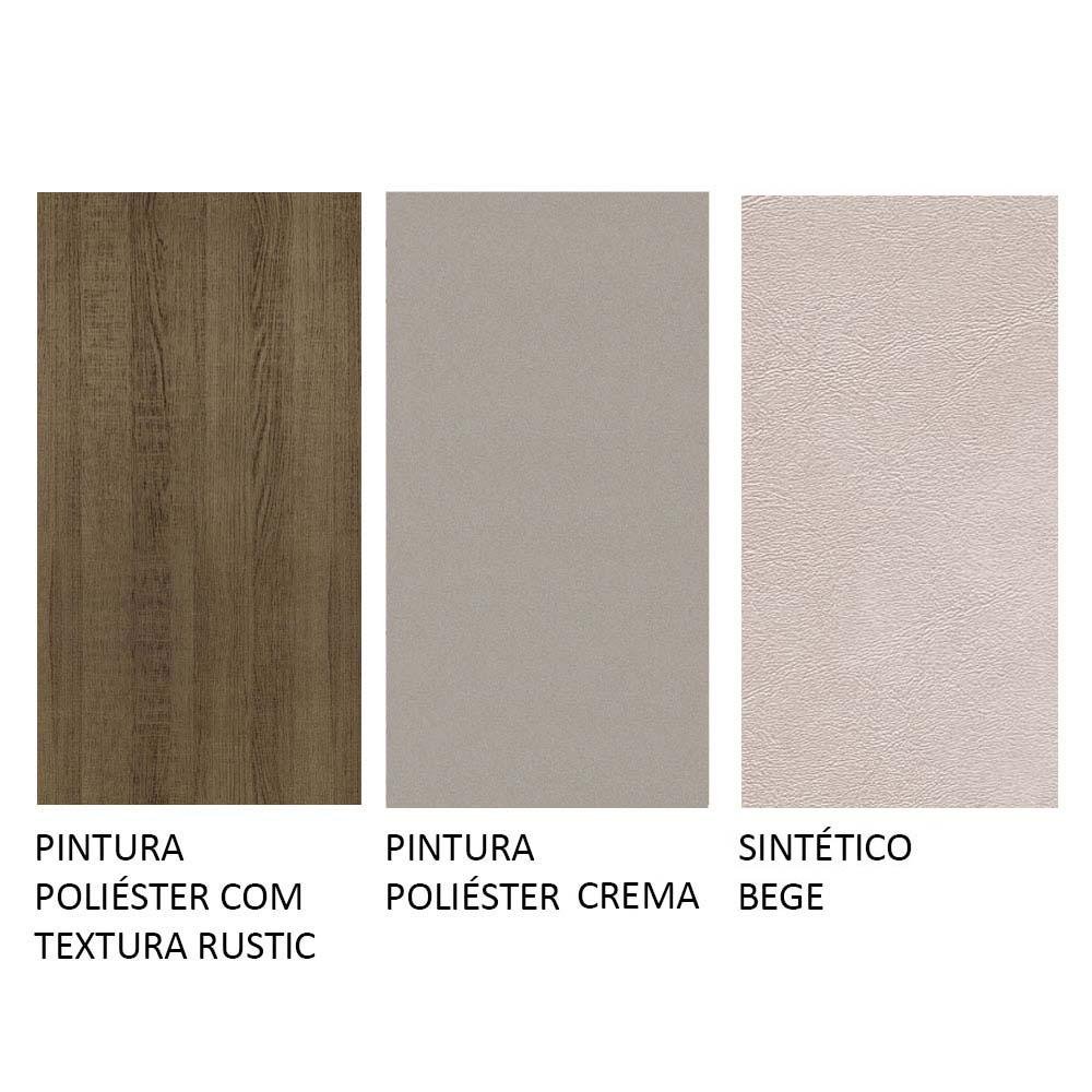 Kit 6 Cadeiras Rustic/crema/sintético Bege 4280 Madesa - 9