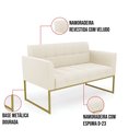 Ver imagem 6 de Sofá Namoradeira Elisa Veludo Base Metálica Industrial Dourado D03 - D’Rossi