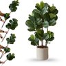 2 Plantas Fícus Artificial Silicone Árvore Decorativa para Casa, Escritório, Evento Luxo Permanente - 4
