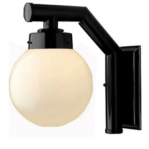 Arandela Vênus com vidro 1 lâmpada 210 20W preta Ideal