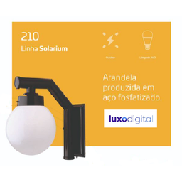 Arandela Vênus com vidro 1 lâmpada 210 20W preta Ideal - 3