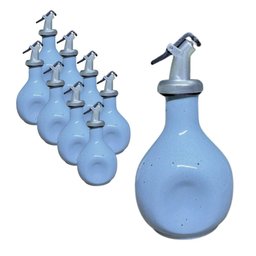 Jarra Porta Shoyu Amassada Sushi Azul Mesclado com Bico Dosador - 2