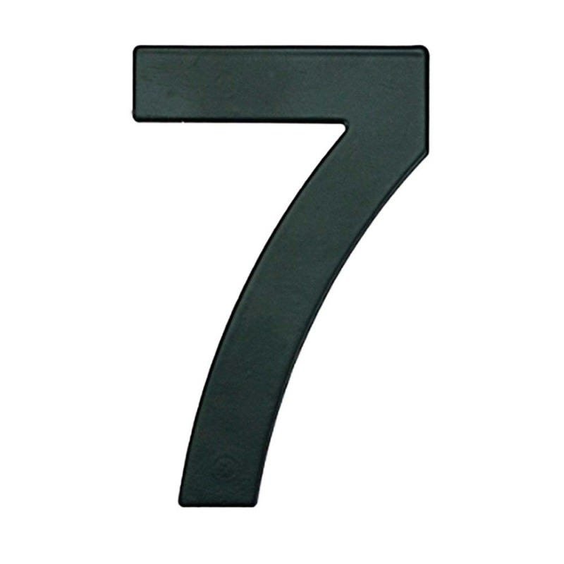 Número 7 de aço com bucha e parafuso 14,5cm preto Bemfixa