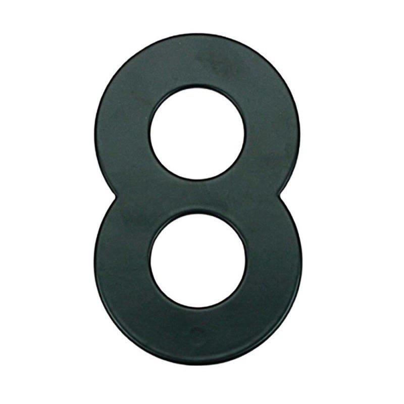 Número 8 de aço com bucha e parafuso 14,5cm preto Bemfixa - 1