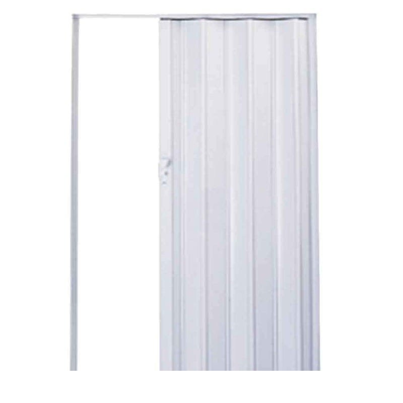 Porta Sanfonada de PVC Plast 210 x 72cm com Trinco Branca Bcf