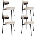 Ver imagem 1 de Kit 04 Cadeiras Estofada para Sala de Jantar Astrid Preto C01 Linho Palha Courino Café - Lyam Decor