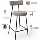 Ver imagem 4 de Kit 04 Banquetas Baixa para Cozinha Sala de Jantar Bar Bancada Milão L02 Bouclê Creme - lyam decor L