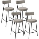 Ver imagem 1 de Kit 04 Banquetas Baixa para Cozinha Sala de Jantar Bar Bancada Milão L02 Bouclê Creme - lyam decor L