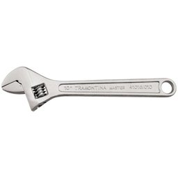Chave ajustável cromada 10" prata fosca Tramontina - 1