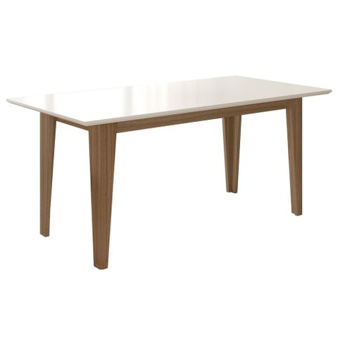 Mesa de Madeira 160 cm Aconchego Carvalho/Off White - Pnr Móveis