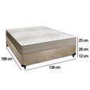 Ver imagem 3 de Cama Box Casal Suede + Colchão de Molas Ensacadas Portobel Ipanema - 138x188x65cm Cor:bege