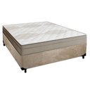 Ver imagem 1 de Cama Box Casal Suede + Colchão de Molas Ensacadas Portobel Ipanema - 138x188x65cm Cor:bege