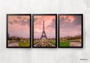 Ver imagem 1 de Kit 3 Quadros para Casa - Paris Torre Eiffel:pinus