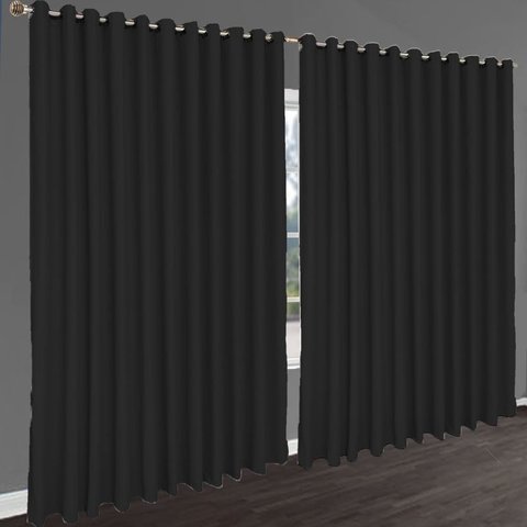 Cortina blackout de apartamento Turin 6 x 2,50 preto