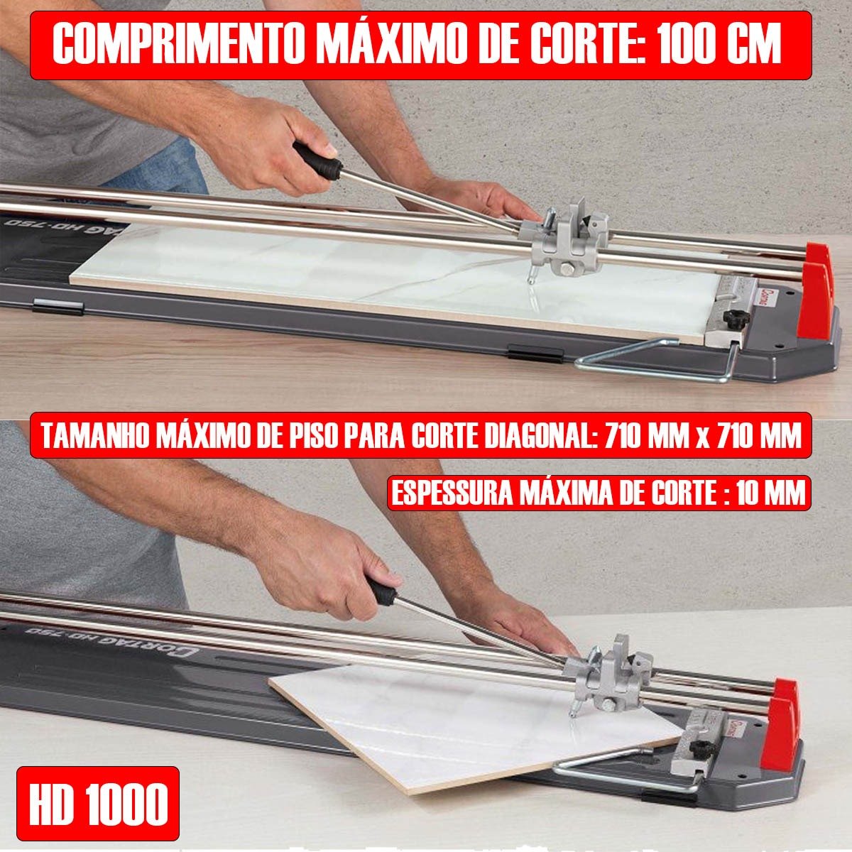 Cortador Manual para Pisos Cerâmicos e Porcelanatos Hd1000 - Cortag 60190 - 4