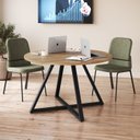 Ver imagem 5 de Mesa Reunião Redonda 110cm Home Office Concept Marrom/Nogal Sevilha/Preto