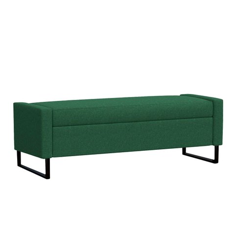 Recamier Bau Paris Base de Metal 1,40m Veludo Verde - Inova Decorações