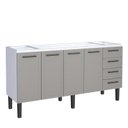 Ver imagem 1 de Gabinete de Aço Para Pia 180cm 4 Portas Juno/Apolo 4 Gavetas Cozimax Cinza Argila