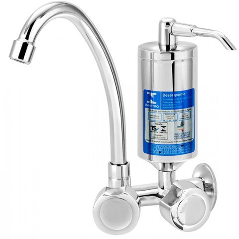 Torneira para cozinha de parede com filtro 1/4 de volta C40 cromada Esteves