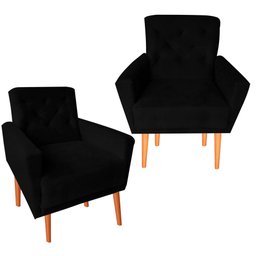 Kit Duas Poltronas Decotariva Sala de Estar Escritorio Lia Preto - 2