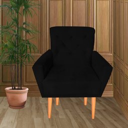 Kit Duas Poltronas Decotariva Sala de Estar Escritorio Lia Preto - 1