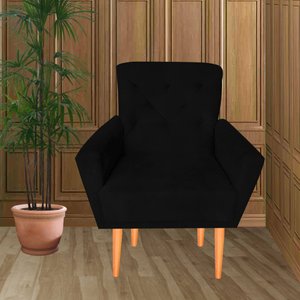 Kit Duas Poltronas Decotariva Sala de Estar Escritorio Lia Preto